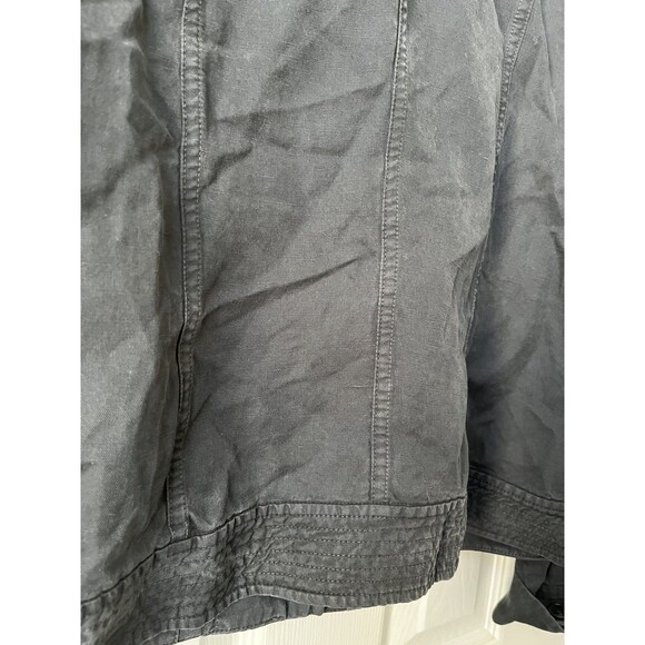 Eileen Fisher Moto Blazer Asymmetrical Jacket Pockets Zip Black Casual Chic Sz L - Picture 7 of 11